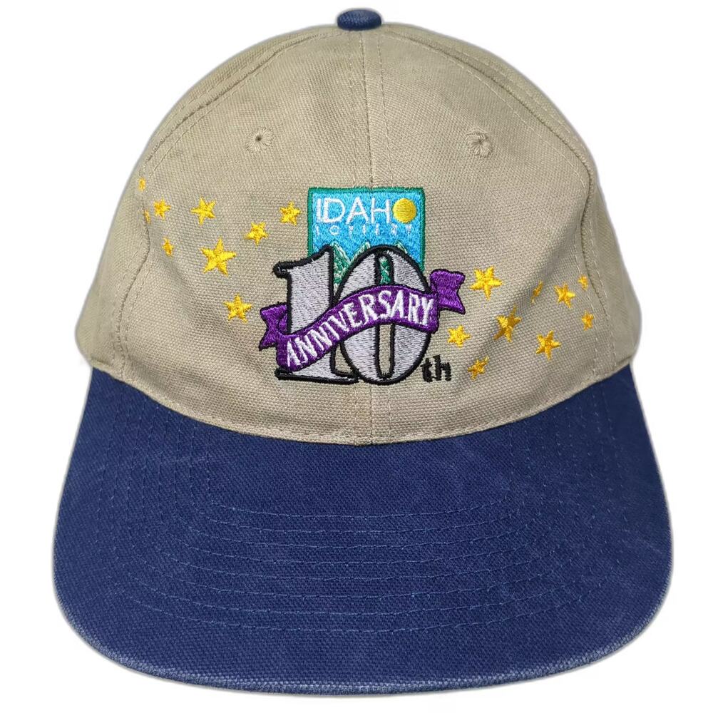 HeadShot Idaho Lottery 10th Anniversary Stars Beige Blue Baseball Cap Hat OS